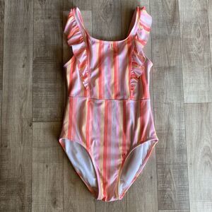 Bathing Suit Girls Size XL 14 Cat & Jack One Piece Swimsuit Stripes